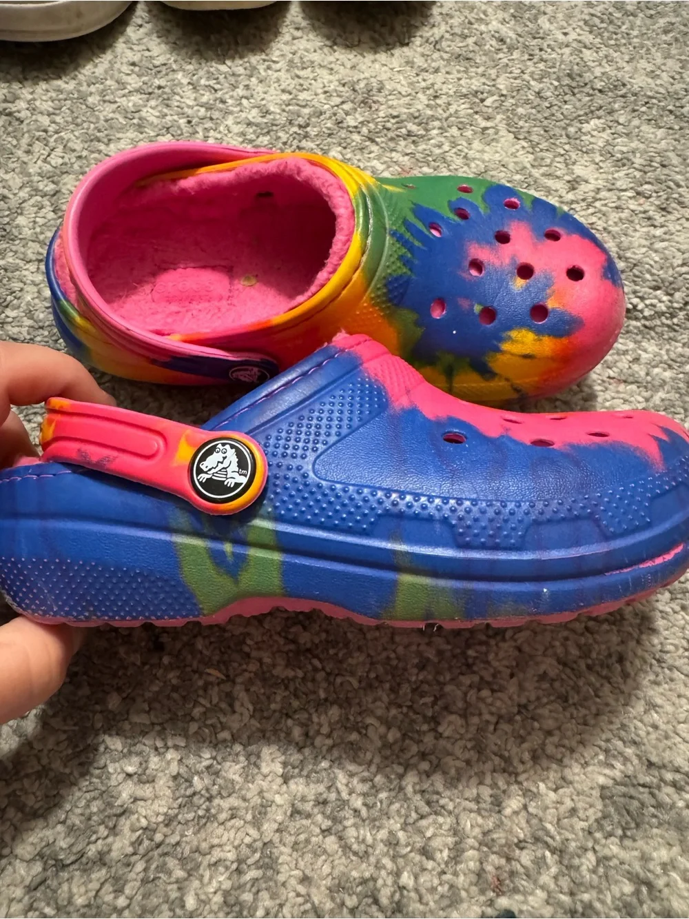 Tie-Dye CROCS C12 with Pink Lining